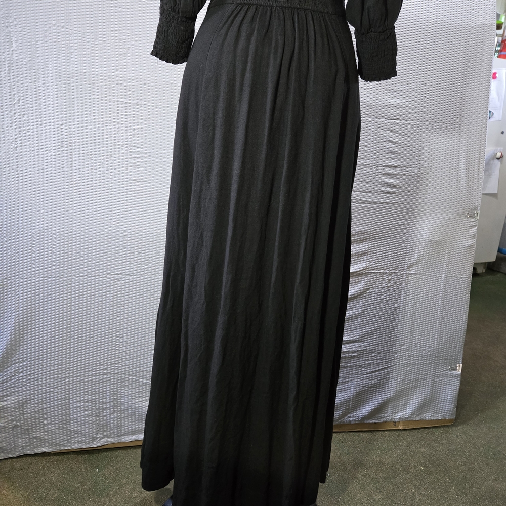 Free People Black Cut Out Smocked Back Maxi Dress - Picture 9 of 16